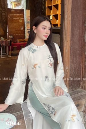 Áo dài suong họa tiết xanh Ngọc kiotviet ea957cc5e29d024aa5d245194d7aafc0