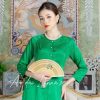 Áo bà ba gấm hoa xanh lá cây p kiotviet efbc285f6c08b849ee4b1696e121b173