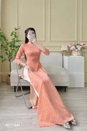 Áo dài truyền thống cam hoạ tiết chuồng chuồng kiotviet f03d4313c228890c9be44cb0abe4c1e5