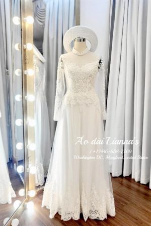Áo dài cưới trắng kết ren kiotviet f7b722a4f2d730e28e41321ab1844897