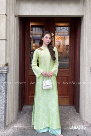 Áo dài lụa hà đông chữ thọ xanh cốm kiotviet f8c8a5705ad0b7640730cd79732ed755